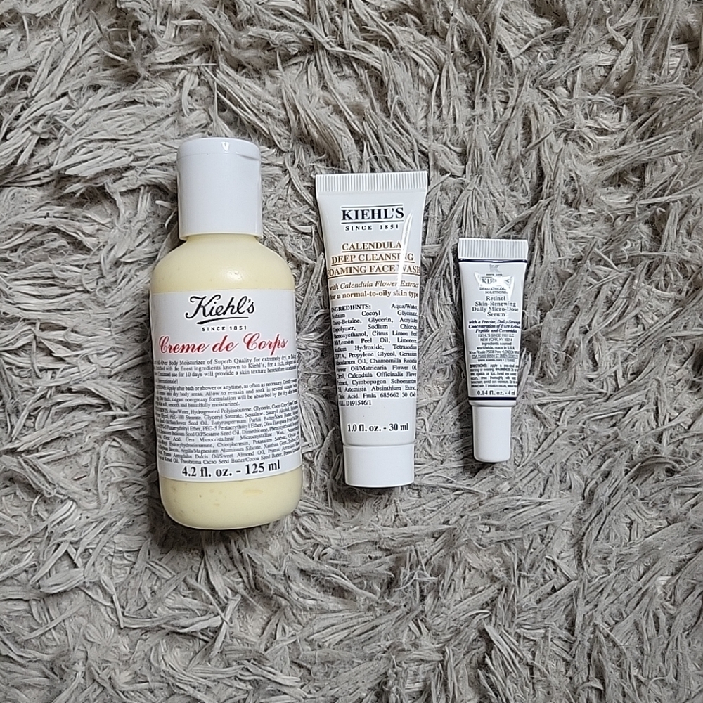 Beauty Bundle Kiehls Kiehl's Retinol Serum Creme De Corps Calendula Face Wash ✨️